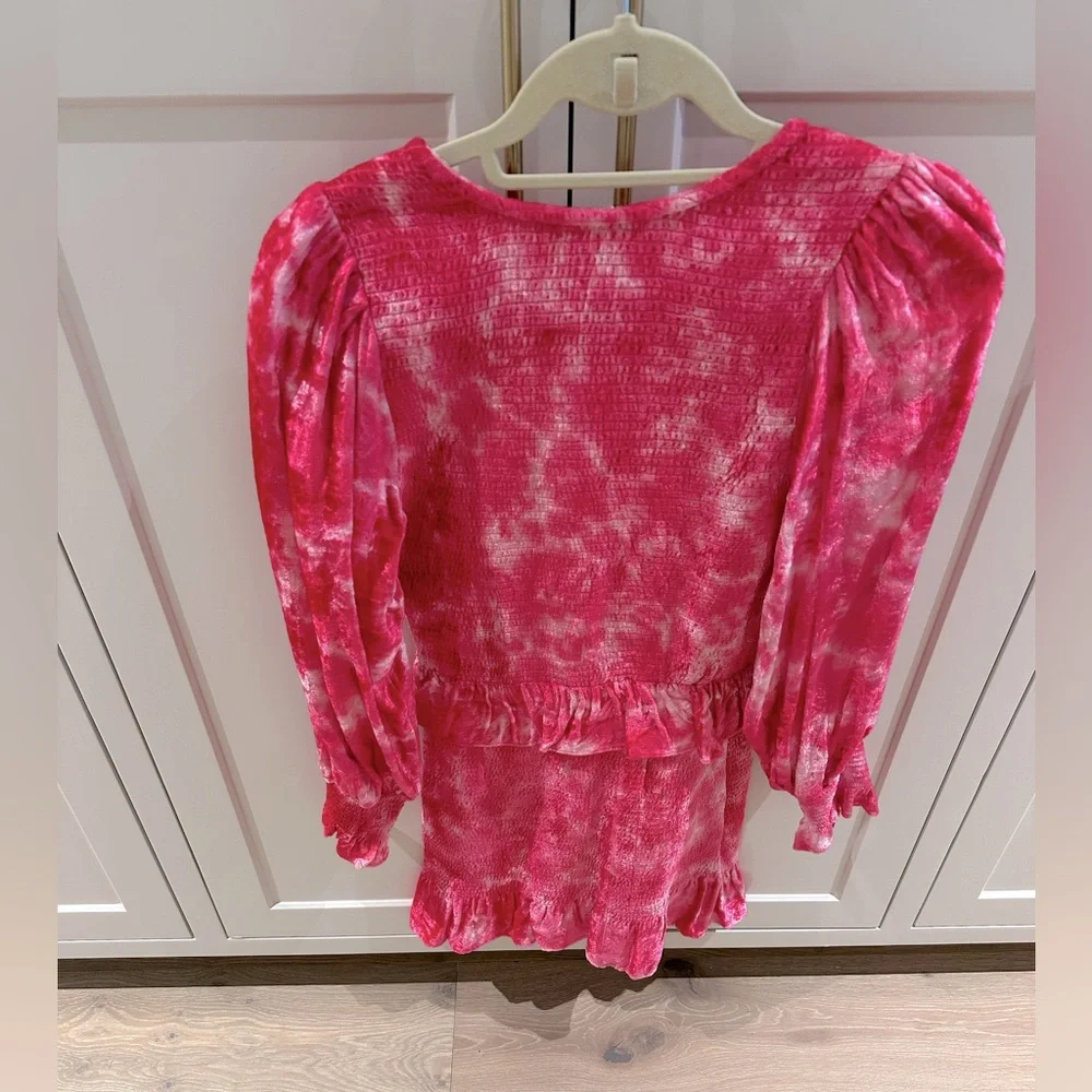 NWT Loveshackfancy Evan dress grenadine pink XS - Picture 4 of 15